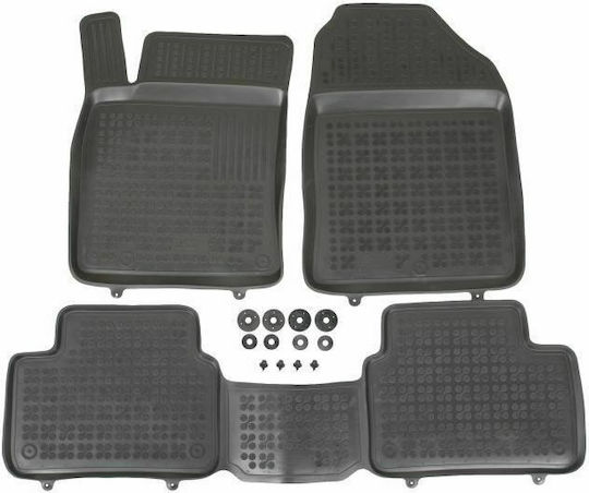 Rezaw Plast Set of Front and Rear Mats 3pcs Tray Type for Kia XCeed Hyundai i30 2014+ Black