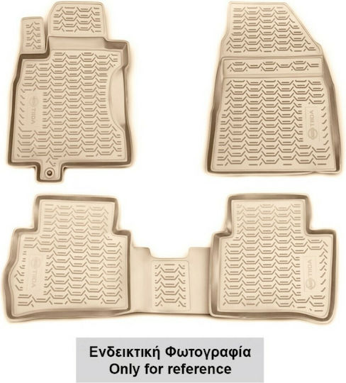 Novline Set of Front and Rear Mats 4pcs Tray Type for Peugeot 407 Beige