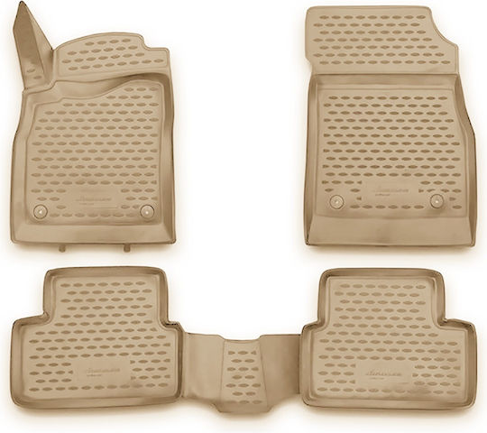 Novline Satz Vorder- und Hintermatten Wannenartig 4Stück aus TPE für Chevrolet Cruze 2009-2015 Beige