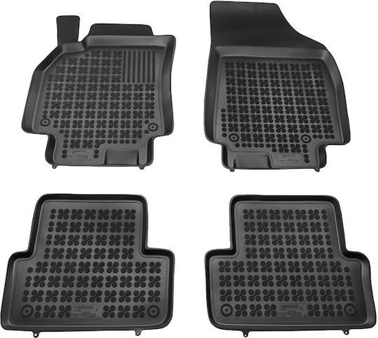 Rezaw Plast Set of Front and Rear Mats 4pcs Tray Type for Renault Fluence 2010+ Black