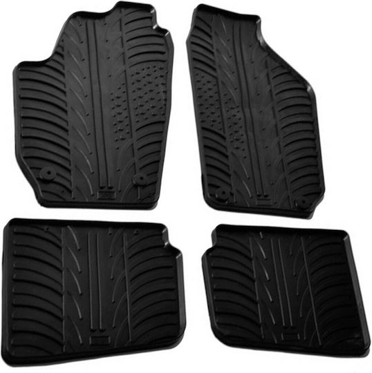 Lampa Set of Front and Rear Mats 4pcs Tray Type for Skoda Roomster Black