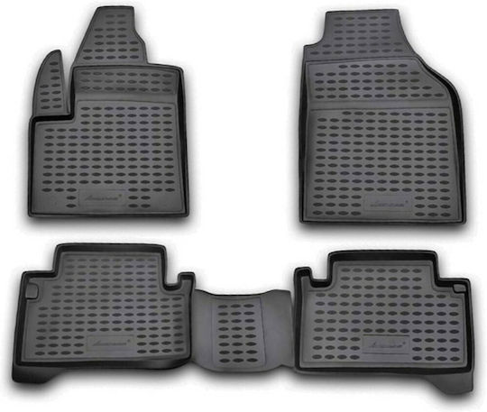 Novline Set of Front and Rear Mats 4pcs Tray Type for Ford Transit Connect Gray