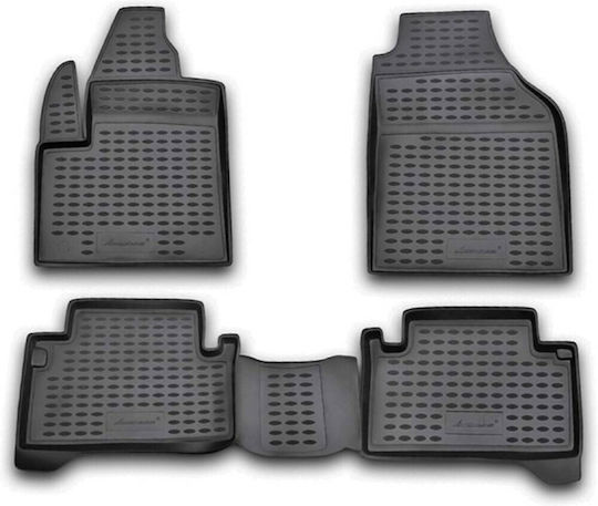 Novline Set of Front and Rear Mats 4pcs Tray Type for Ford Transit Connect Gray