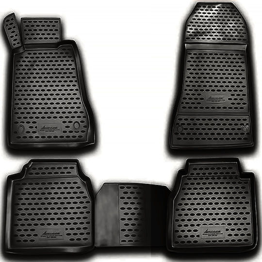 Novline Set of Front and Rear Mats 4pcs Tray Type for Mercedes-Benz SL 2008+ Gray
