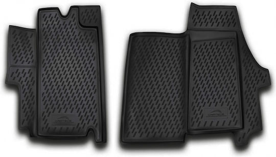 Novline Set of Front and Rear Mats 2pcs Tray Type for Citroen Jumper 2006+ Black