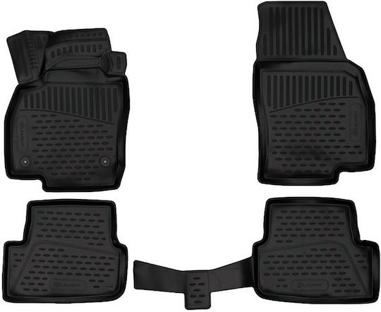 Novline Set of Front and Rear Mats 4pcs Tray Type for Seat Arona 2017+ Black