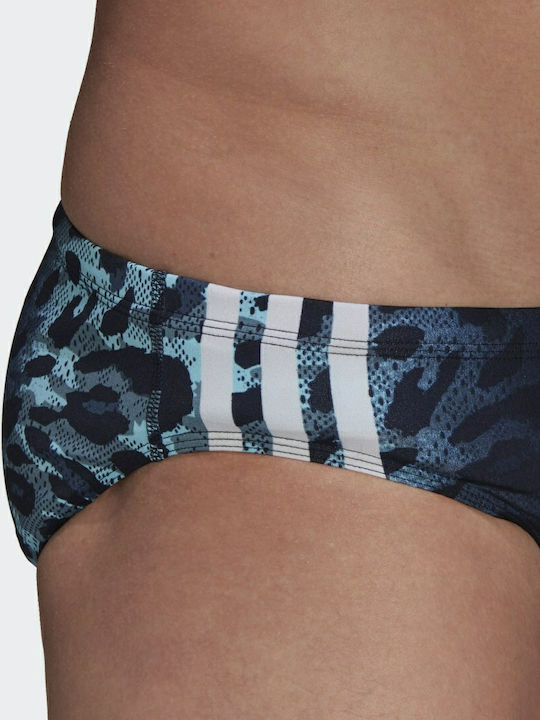 Sports Performance Graphic Men's Swimwear Slip Legend Ink / Pulse Aqua with Patterns