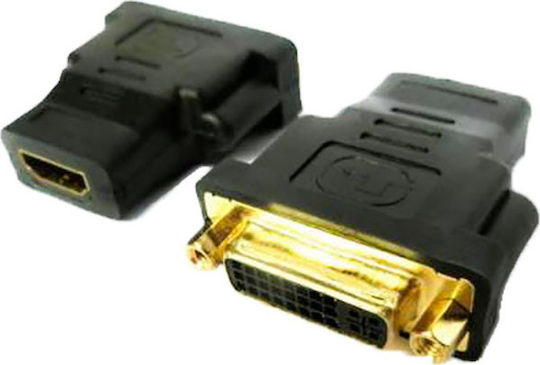 Aculine AD-046 Конвертор HDMI женски към DVI-I женски Черен 1бр