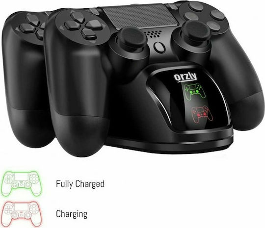 Orzly Dual charging Dock Βάση για 2 χειριστήρια PS4 Μαύρη 2PS4DOCDUAL