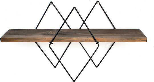 Wall Shelf Chantria Walnut / Black 60x14x36cm