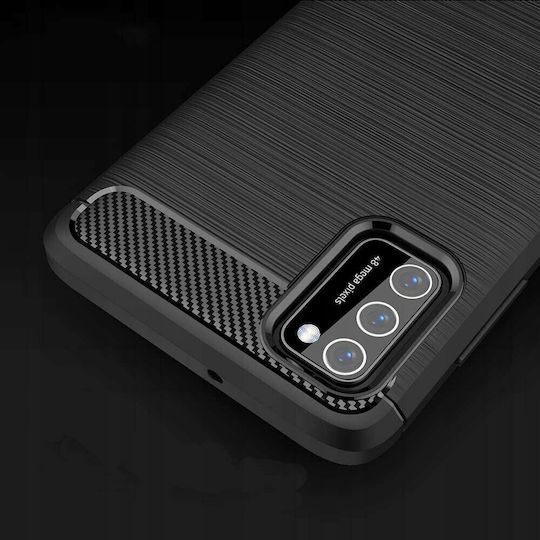 Hurtel Carbon Back Cover Σιλικόνης Μαύρο (Poco M3 / Redmi 9T)