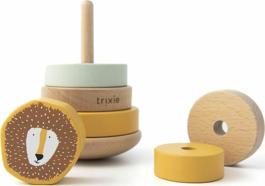 Trixie Jucărie de Stivuire Stacking Toy Mr. Lion din Lemn pentru 12++ Luni