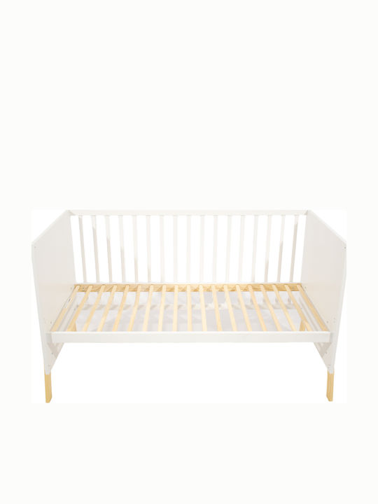 Just Baby Κούνια Hermes White Natural για Στρώμα 70x140cm