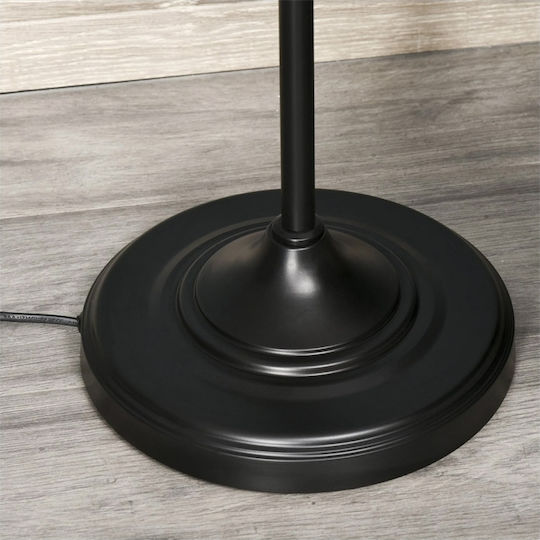 HomCom Vintage Stehleuchte H170xB35cm. mit Fassung für Lampe E27 Schwarz