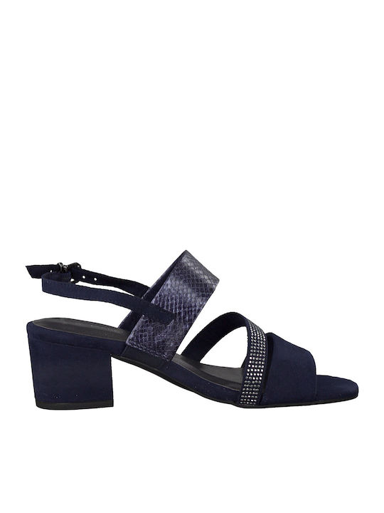 Marco Tozzi Suede Women's Sandals Navy Blue