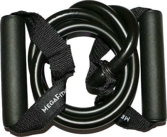 MegaFitness Tubular Resistance Band Hard with Handles Black 0.03m