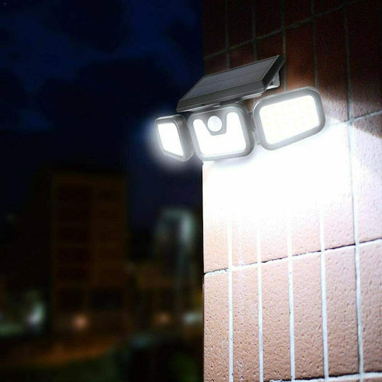 Στεγανός Ηλιακός Προβολέας LED 5W Φυσικό Λευκό με Αισθητήρα Κίνησης και Φωτοκύτταρο IP65