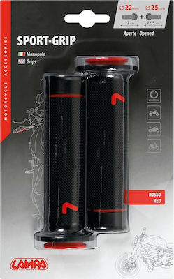 Lampa Χειρολαβές Μοτοσυκλέτας Τιμονιού Μηχανής Sport-Grip 22/25mm σε Μαύρο χρώμα