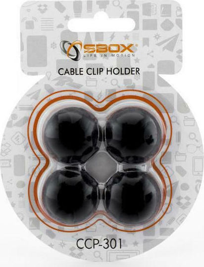Sbox CCP-301 Cable Clips 4pcs Black