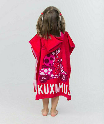 Kukuxumusu Marymoto Kids Beach Poncho Pink 120 x 60cm