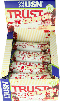 USN Trust Crunch Bars with 20gr Protein & Flavor Raspberry Cheesecake 12x60gr