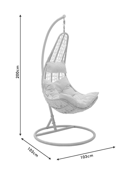 Κούνια Λευκή Μ103xΠ83xΥ200cm