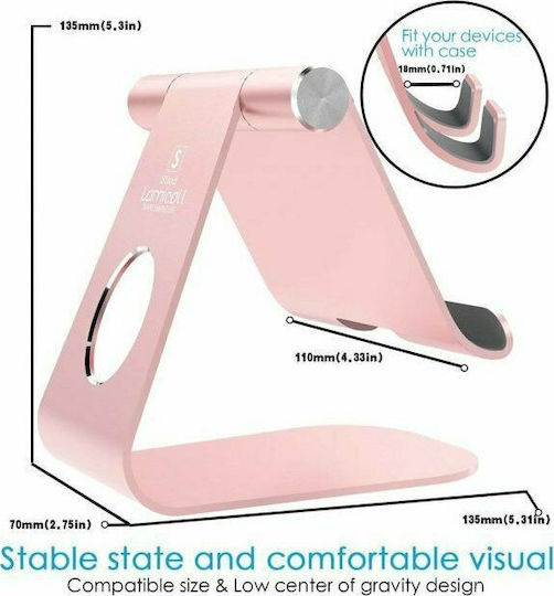 Lamicall S1 Tablet Stand Desktop Until 13" Rose Gold