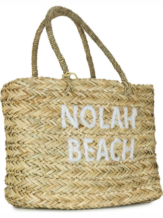 Nolah Beach Ψάθινη Τσάντα Θαλάσσης Μπεζ