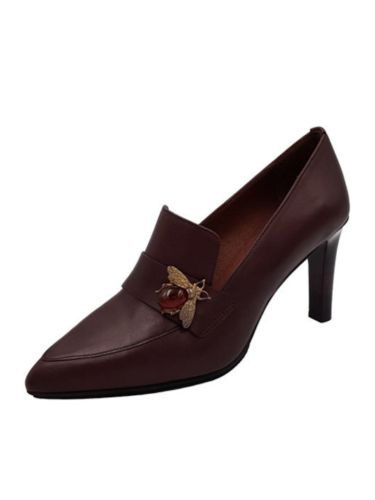 Hispanitas Din piele Pantofi cu toc Burgundy