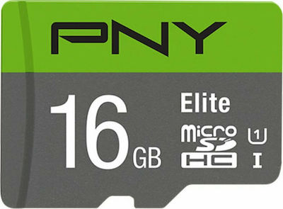 PNY Elite microSDHC 16GB Class 10 U1 UHS-I with Adapter