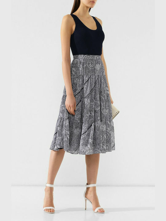 Michael Kors MS97EV4AWK Midi Skirt in Navy Blue color