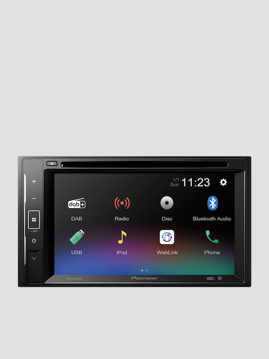 Pioneer AVH-A240DAB Ηχοσύστημα Αυτοκινήτου Universal 2DIN (Bluetooth/USB/AUX) με Οθόνη Αφής 6.2" & Αποσπώμενη Πρόσοψη