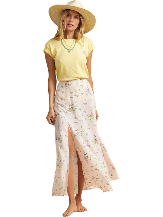 Peachy Keen Cu talie înaltă Maxi Fustă Floral Roz