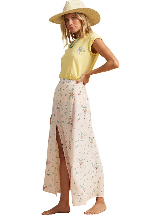 Peachy Keen Cu talie înaltă Maxi Fustă Floral Roz