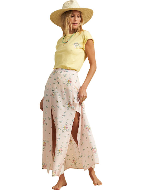 Peachy Keen Cu talie înaltă Maxi Fustă Floral Roz