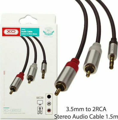 XO 3.5mm male - RCA male Cable Black 1.5m (16.009.0005)