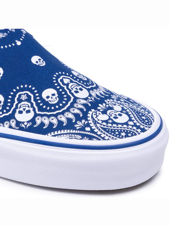 Classic Bandana Men's Canvas Slip-Ons (Bandana) True Blue/True White