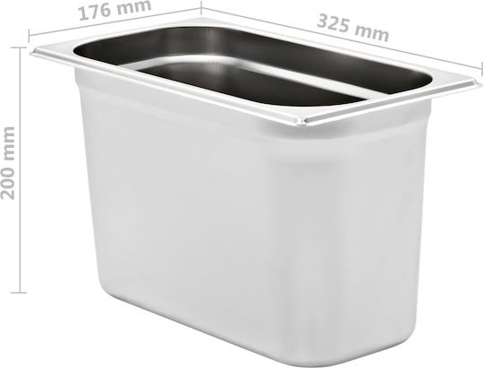 vidaXL Σκεύος Gastronorm Ανοξείδωτο GN1/3 με Βάθος 200mm 4 τμχ