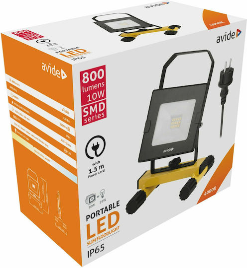 Avide Προβολέας Εργασίας LED IP65 με Φωτεινότητα έως 800lm ABSSTFLNW-10W