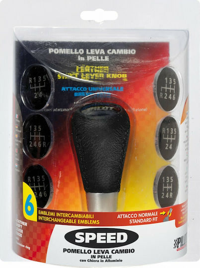 Lampa Speed Leder / Chrom mit 7-Gang-Anzeige-Aufklebern Universal Schwarz