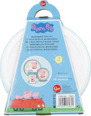 Stor Set de hrănire Peppa Pig din Plastic cu Bază Antiderapantă Multicolor 3buc