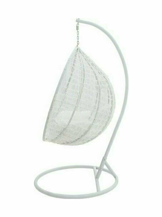 Zafer Metallic Swing Nest with Stand White L106xW103xH200cm