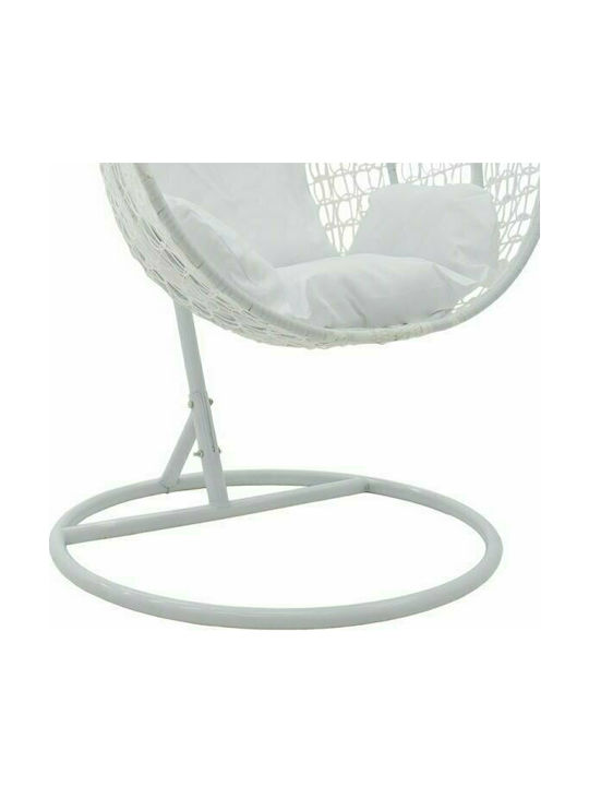 Zafer Metallic Swing Nest with Stand White L106xW103xH200cm