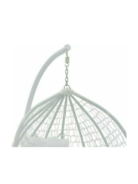 Zafer Metallic Swing Nest with Stand White L106xW103xH200cm