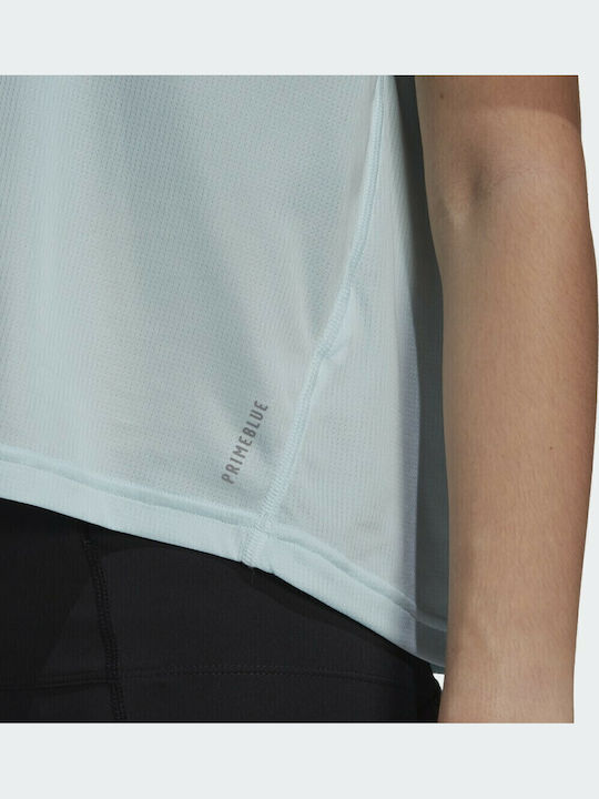 Fast Primeblue Γυναικείο Crop T-shirt Fast Drying με Διαφάνεια Halo Blue
