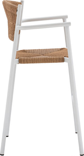 Σκαμπό Μπαρ από Αλουμίνιο Λευκό 55.5x58x107cm Σκαμπό Μπαρ από Αλουμίνιο Λευκό 55.5x58x107cm