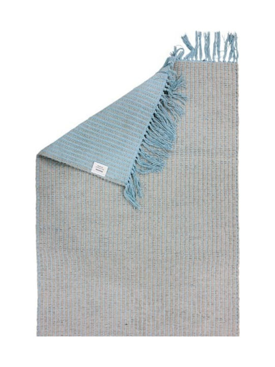 Klonaras Padova Teppich Rechteckig Sommer Baumwolle mit Fransen Aqua / Beige