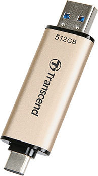 Transcend JetFlash 930C 512GB USB 3.1 Stick με σύνδεση USB-A & USB-C Χρυσό