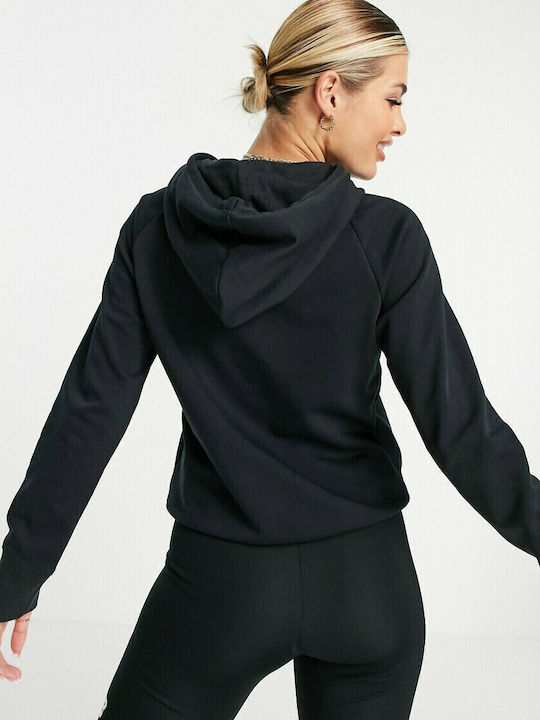 New Balance Essentials Stacked Logo Sweatshirt Black with Hood