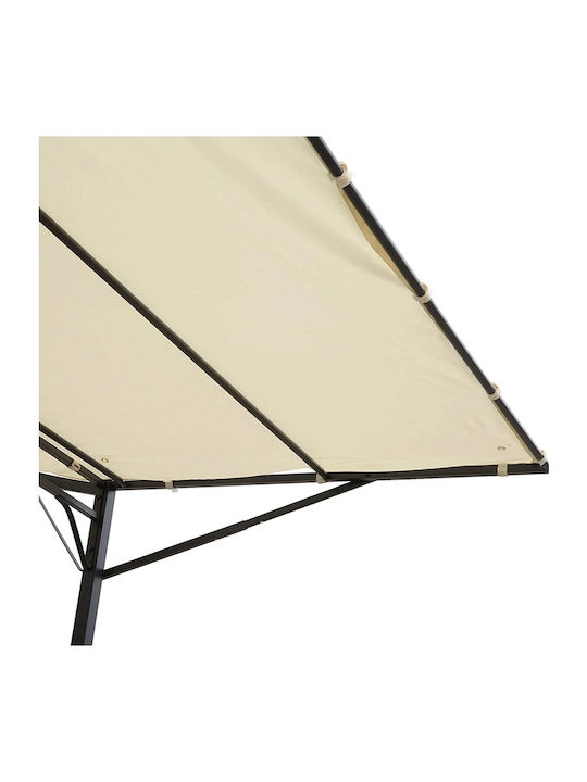 Pergolă De Grădină Din Metal Cu Tavan În Culoare Bej 300x250x250cm